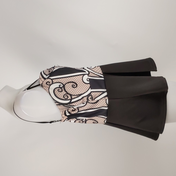 City Chic Women's Top Size XS 14 Black White Pink Sequins Peplum Straps Elastic - Picture 13 of 16